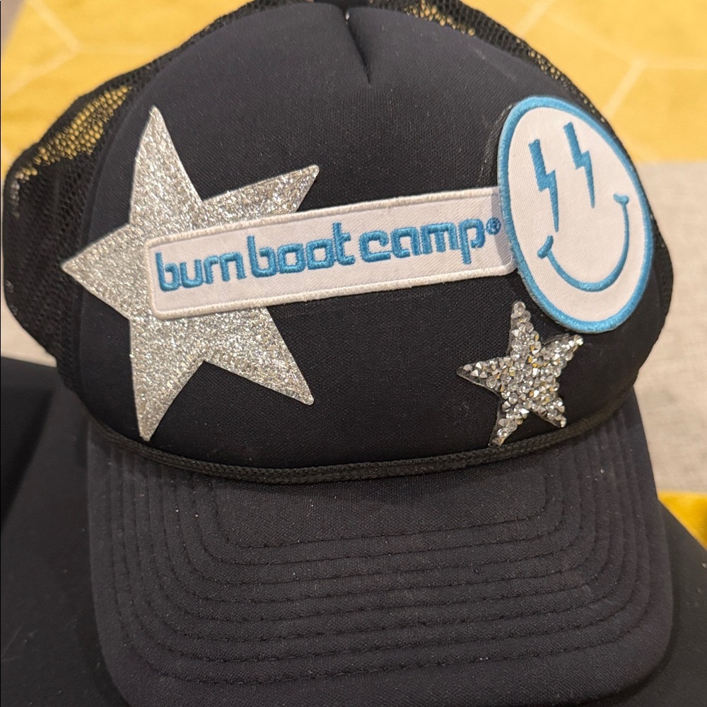 Black Burn Boot Camp Hat with Silver Stars